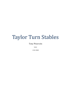 Taylor Turn Stables Tony Prizevoits N241 12/01/2009 Purpose The