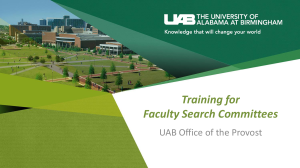 Welcome, New Faculty! - University of Alabama at Birmingham