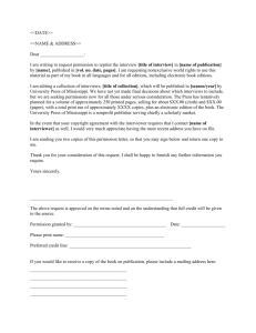 Sample Permission Request Letter
