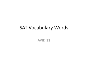 SAT Vocabulary Words - Mrs. Wells -