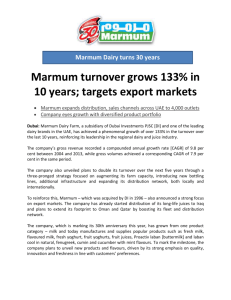 targets export markets Marmum expands distribution, sales