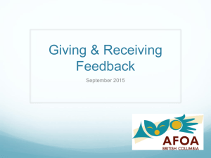 Giving & Receiving Feedback
