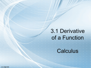 PPT 3.1 Derivative of a Function