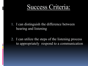 Steps in the listening process