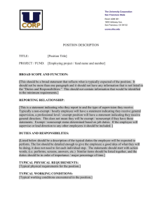 Job Description - The University Corporation, SF State