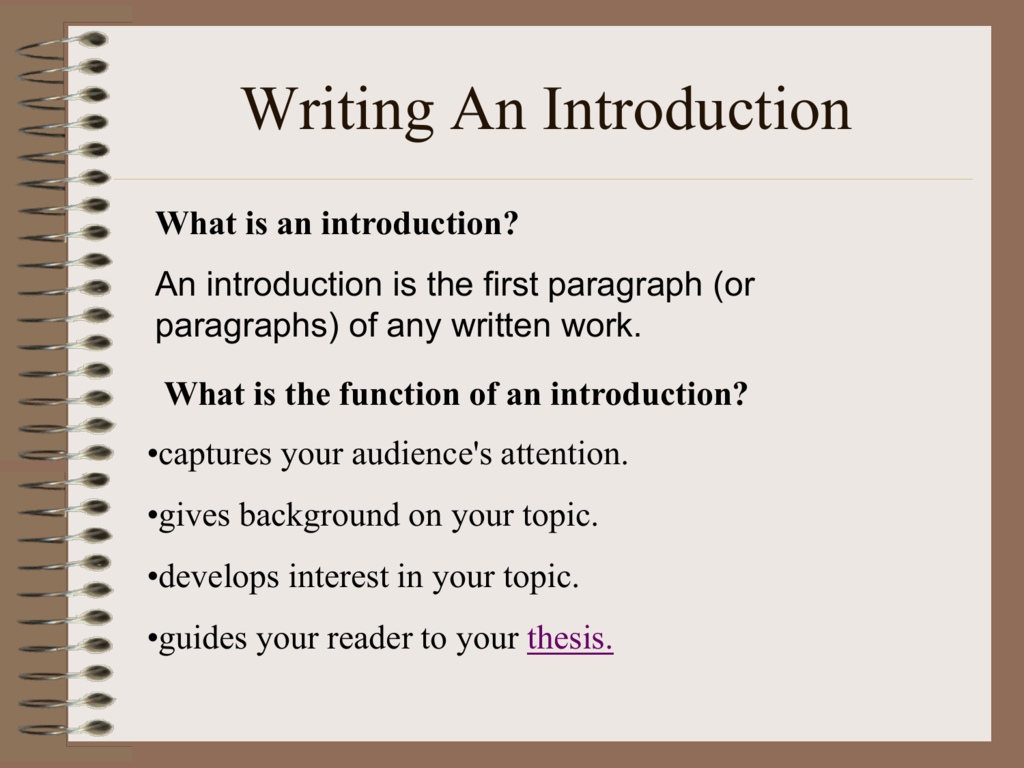 how to write a introductory paragraph for an essay