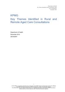 Key Themes Identified in Rural and Remote Consultations