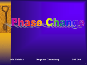 Let's next look at Solid to Liquid phase changes