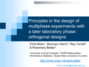 The design and analysis of experiments with a laboratory phase