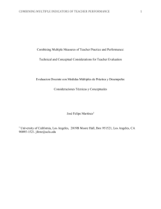 combining multiple indicators of teacher performance Combining