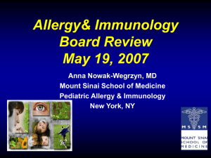 Anaphylaxis and the Role of Allergens in Childhood