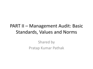 Basic Standards Norms and Values of Management Audit