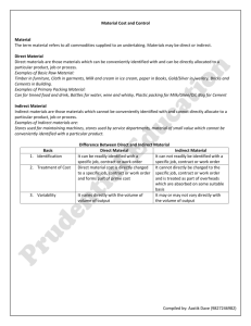 Prudential Education Material Cost and Control Material The term