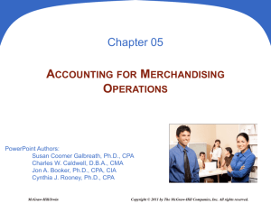 Accounting for Merchandise Purchases and Sales - MGMT-026