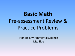 APES Unit 1: Basic Math Review