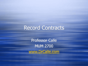 PowerPoint Presentation - Record Contracts