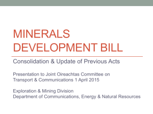 Presentation from DCENR re Mineral Bill 2014