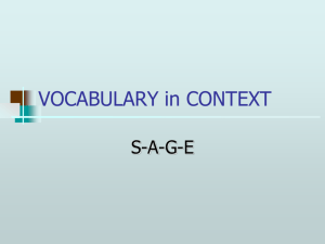VOCABULARY in CONTEXT