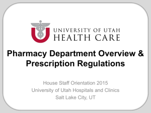Pharmacy Services - University of Utah