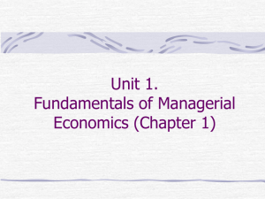 Unit 1. Fundamentals of Managerial Economics (Chapter 1)