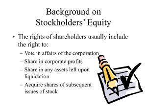 Background on Stockholders' Equity
