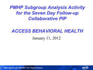 Subgroup Analysis Presentation - Florida Medicaid External Quality