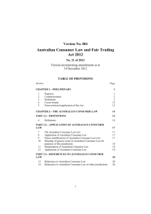 Australian Consumer Law and Fair Trading Act 2012