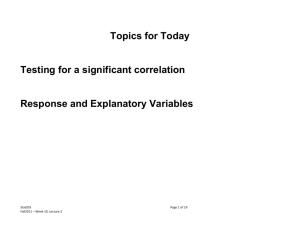 Response and Explanatory Variables