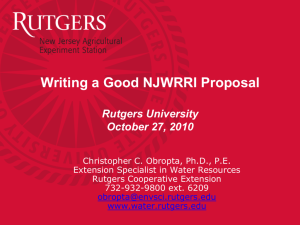 How to Write a Grant Proposal - NJ Water Resources Research