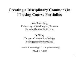 Creating a Disciplinary Commons in IT using Course Portfolios