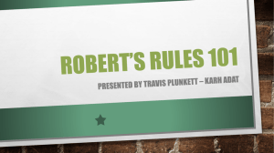 Robert's Rules Presentation – Mini-KARH