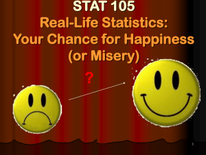 STAT 105 Real-Life Statistics: Your Chance for