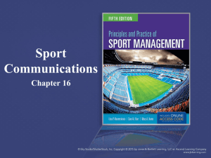 Chapter 16 - Sport Communications