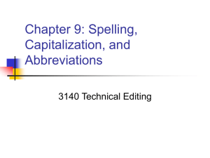 Chapter 9: Spelling, Capitalization, and Abbreviations