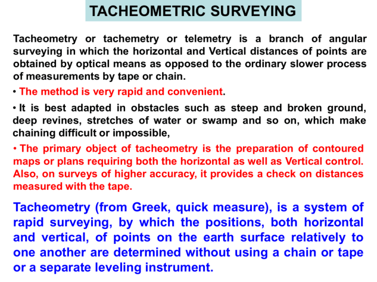 Tacheometric survey
