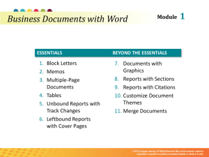 MODULE 1 Business Documents with Word