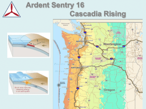 2016 Ardent Sentry & Cascadia Subduction Zone