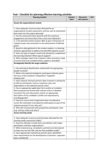 Tool * Checklist for planning effective learning activities