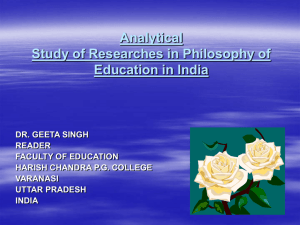 An analytical study of researches in philosophy of education