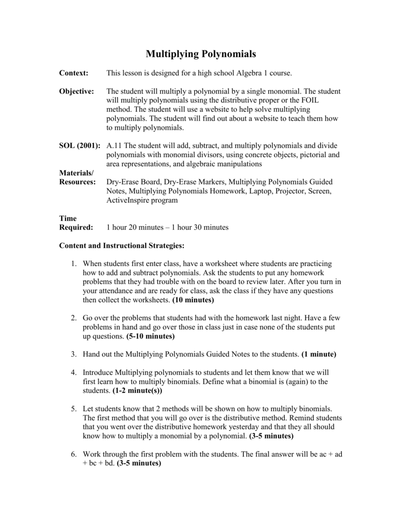 multiplying-polynomials-lesson-plan