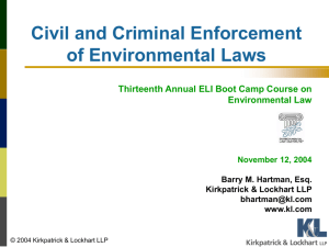 Civil and Criminal Enforcement of Environmental Laws