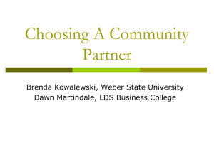 Choosing A Community Partner