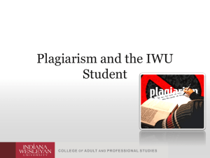 CAPS Plagiarism PowerPoint - Off Campus Library Services (OCLS)