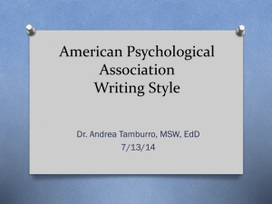 APA Writing Style - The Writer's Tool Kit