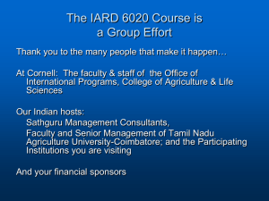 Powerpoint–Overview of IARD 6020 & India Trip Logistics