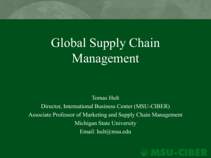 Global Supply Chain Management - International Business Center