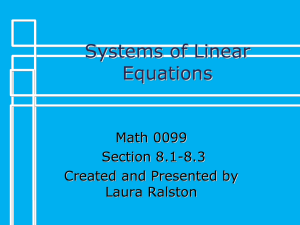 Systems of Linear Equations