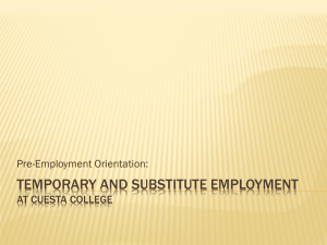 Temporary and Substitute Employment at Cuesta College
