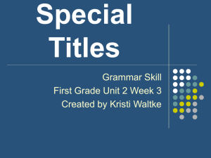 Special Titles