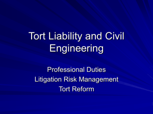 Tort liability and Civil Engineering